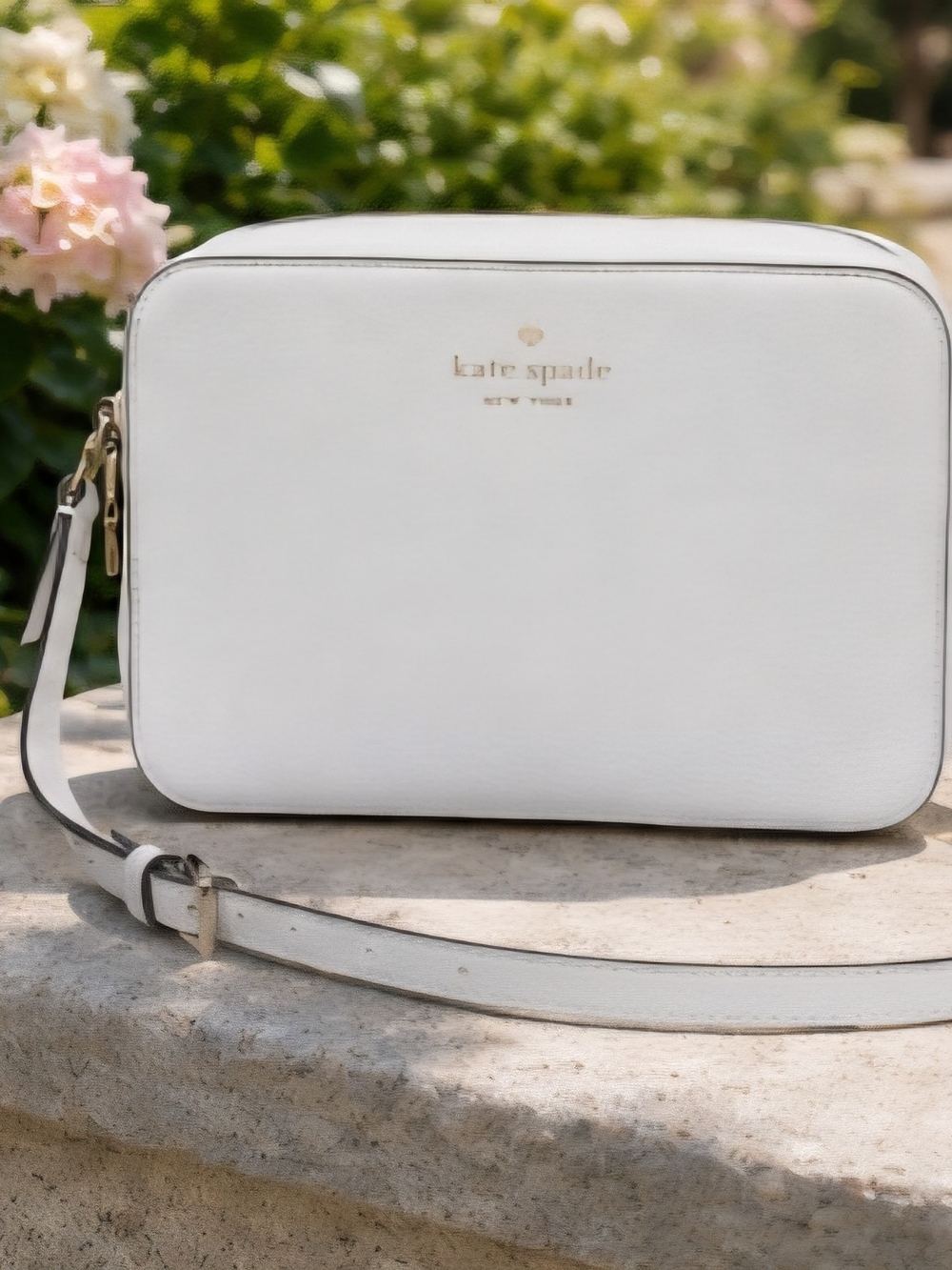 kate spade New York Light Grey Leather Crossbody Bag